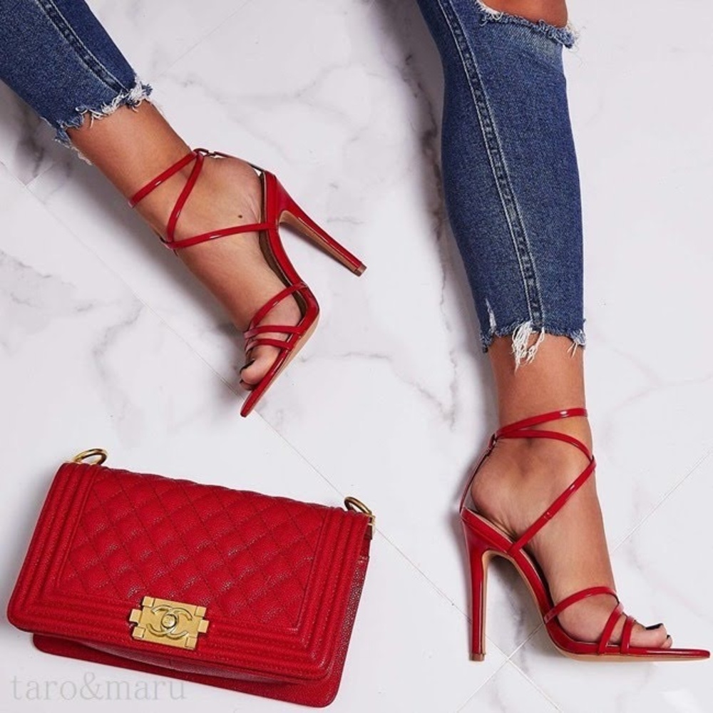 Sexy Pointy Red Heels With Strings Size Us-6 - image 4